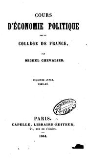 Cover of: Cours d'économie politique fait au Collège de France.