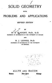 Cover of: Solid geometry, with problems and applications. by H. E. Slaught