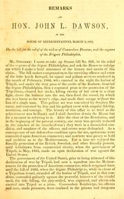 Cover of: Remarks of Hon. John L. Dawson: in the House of Representatives ...
