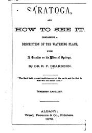 Saratoga, and how to see it by R. F. Dearborn