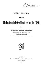 Cover of: Relations entre les maladies de l'oreille et celles de l'oeil