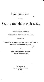 Cover of: Emergency diet for the sick in the military service.