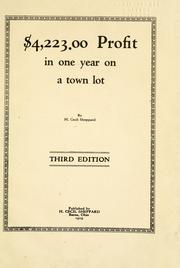 Cover of: $4,223.00 profit in one year on a town lot