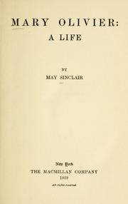 Cover of: Mary Olivier by May Sinclair