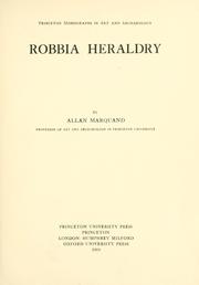 Cover of: Robbia heraldry by Allan Marquand