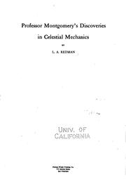 Professor Montgomery's discoveries in celestial mechanics by Leander A. Redman