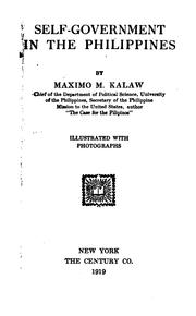 Cover of: Self-government in the Philippines by Maximo M. Kalaw