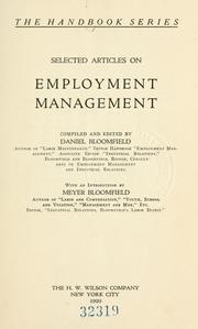 Cover of: Selected articles on employment management
