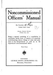 Cover of: Noncommissioned officers' manual