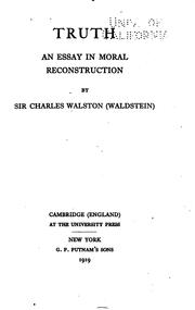 Cover of: Truth by Walston, Charles Sir