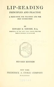 Cover of: Lip-reading principles and practise | Edward Bartlett Nitchie