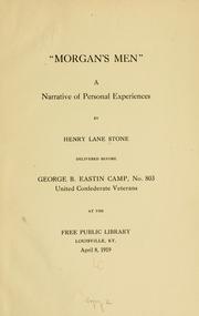 Cover of: "Morgan's men,": a narrative of personal experiences