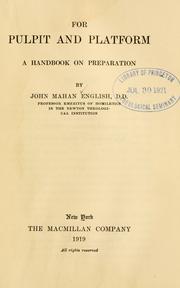 Cover of: For pulpit and platform by John Mahan English