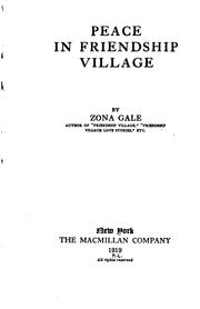 Cover of: Peace in Friendship Village by Zona Gale