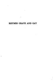 Cover of: Rhymes, grave and gay