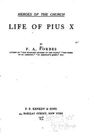 Cover of: Life of Pius X by Frances Alice Forbes