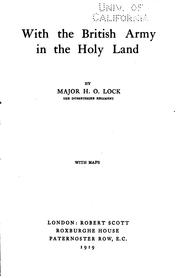 Cover of: With the British army in the Holy Land