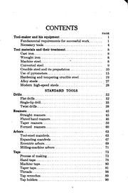 Cover of: Tool making: a practical treatise on the art of making tools, jigs, and fixtures, with helpful suggestions on heat treatment of carbon and high-speed steels for tools, punches, and dies