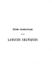 Cover of: Études grammaticales sur les langues celtiques