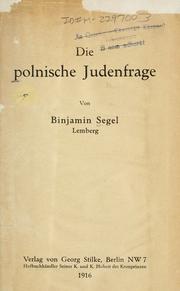 Cover of: Die polnische Judenfrage