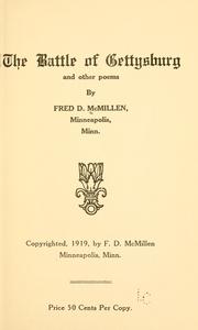 Cover of: The battle of Gettysburg, and other poems | McMillen, Frederick D.