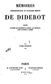 Cover of: Mémoires, correspondance et ouvrages inédits de Diderot