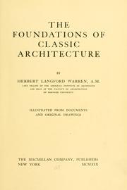 Cover of: The foundations of classic architecture