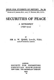 Cover of: Securities of peace by Adolphus William Ward