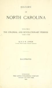 Cover of: History of North Carolina.
