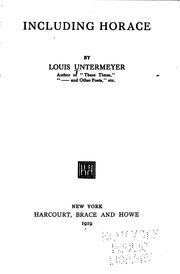 Cover of: Including Horace