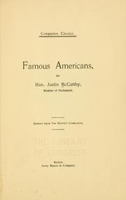 Cover of: Famous Americans by Justin McCarthy
