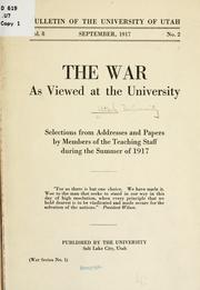 Cover of: The war as viewed at the university