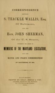 Cover of: Correspondence between S. Teackle Wallis, esq.