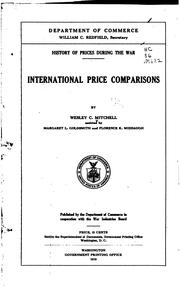 Cover of: International price comparisons by Wesley Clair Mitchell