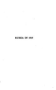 Cover of: Russia in 1919