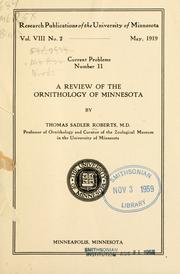 Cover of: review of the ornithology of Minnesota