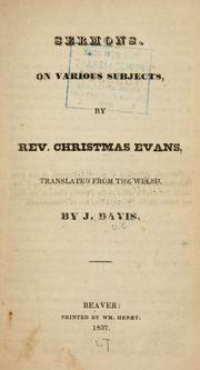 Sermons on various subjects by Christmas Evans
