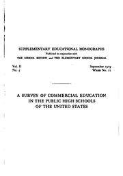 Cover of: A survey of commercial education in the public high schools of the United  States