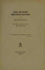 Cover of: Old Quaker meeting-houses