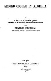 Cover of: Second course in algebra by Walter Burton Ford