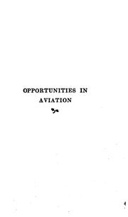 Cover of: Opportunities in aviation