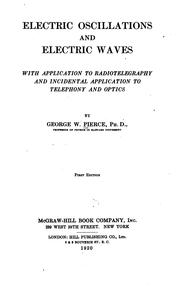 Cover of: Electric oscillations and electric waves by George Washington Pierce