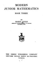 Front cover of Modern junior mathematics by Marie Gugle