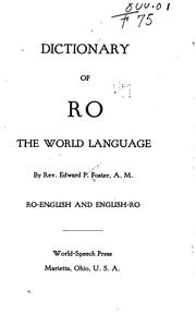 Cover of: Dictionary of Ro: the world language