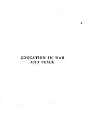 Cover of: Education in war and peace