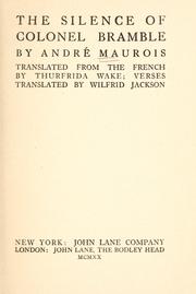 Cover of: The silence of Colonel Bramble by André Maurois