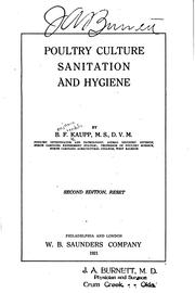 Cover of: Poultry culture sanitation and hygiene