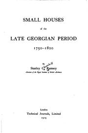 Cover of: Small houses of the late Georgian period, 1750-1820