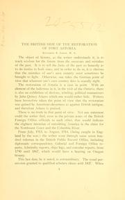 Cover of: The British side of the restoration of Fort Astoria