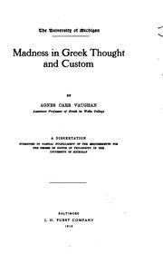 Cover of: Madness in Greek thought and custom